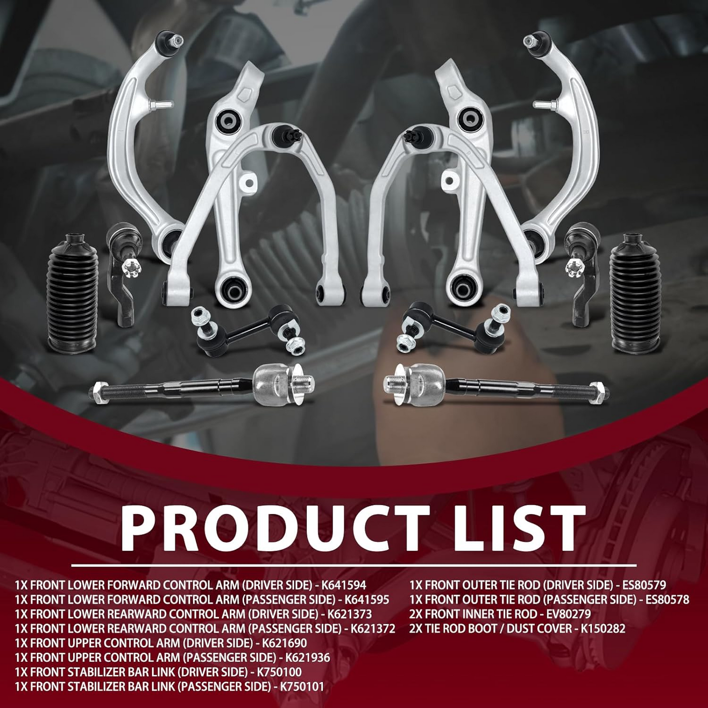 14Pcs Front Suspension Kit Upper G35 350Z RWD 2003-2009